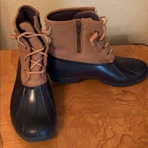 blue sperry bean boots